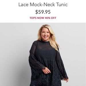 Lace Mock Neck Tunic